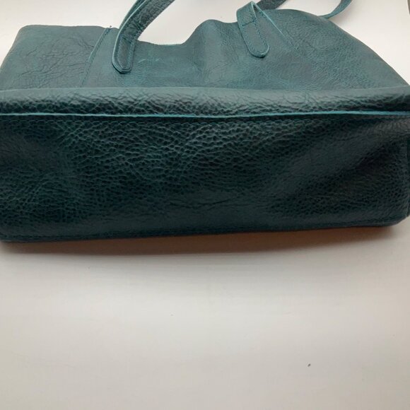 Portland Leather Goods Distressed Leather Teal Tote Bag Lagoon Juliette - Picture 12 of 16